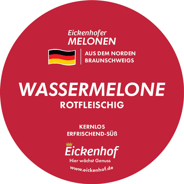 Etikett Wassermelone rotfleischig kernlos